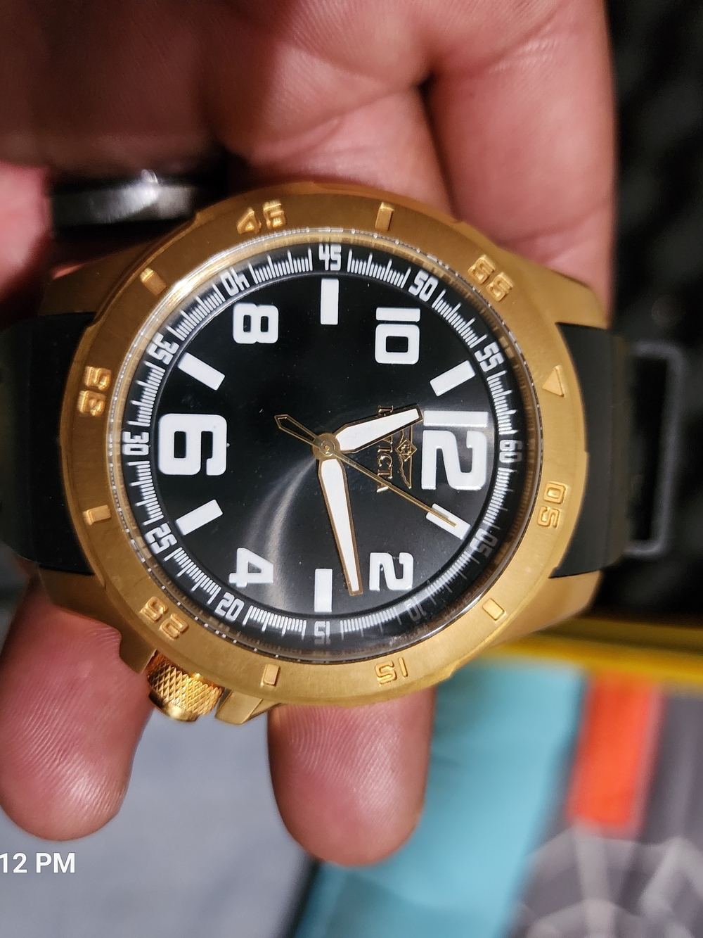 Invicta Gold-Tone Men's Sport Watch with Black Dial